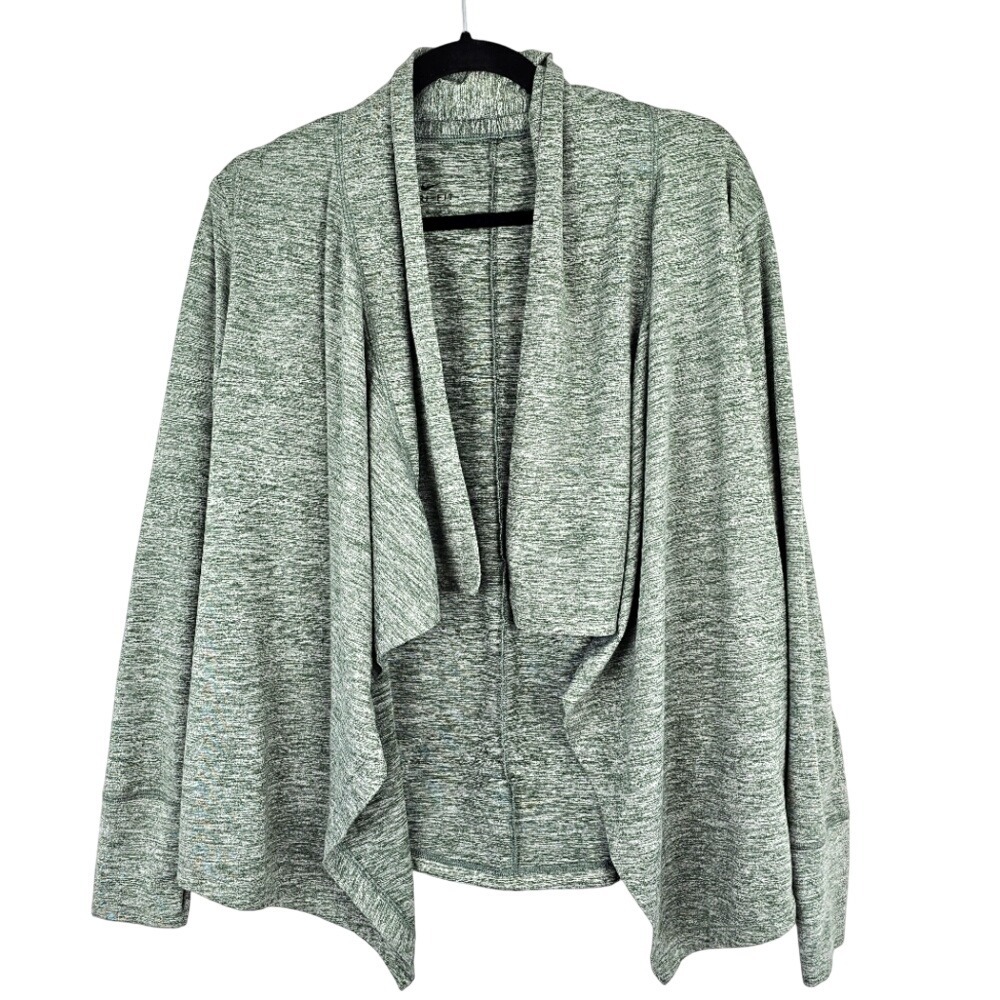 Nike Dri-Fit Heathered Gray Cardigan Sweater Top Women's Size XS‎